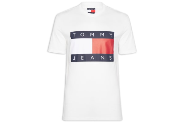 Camiseta Masculina Logo Flag Grande - Branco