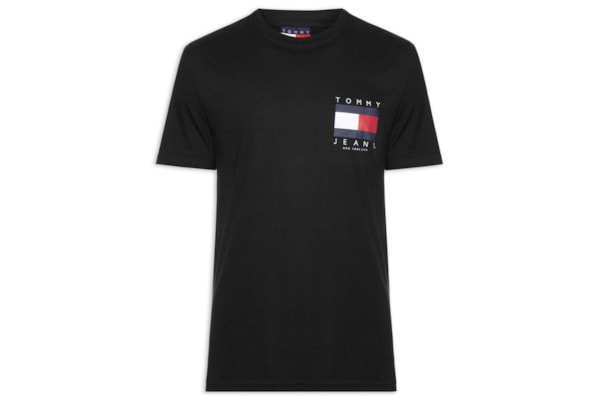 Camiseta Masculina Logo Flag Grande - Preto