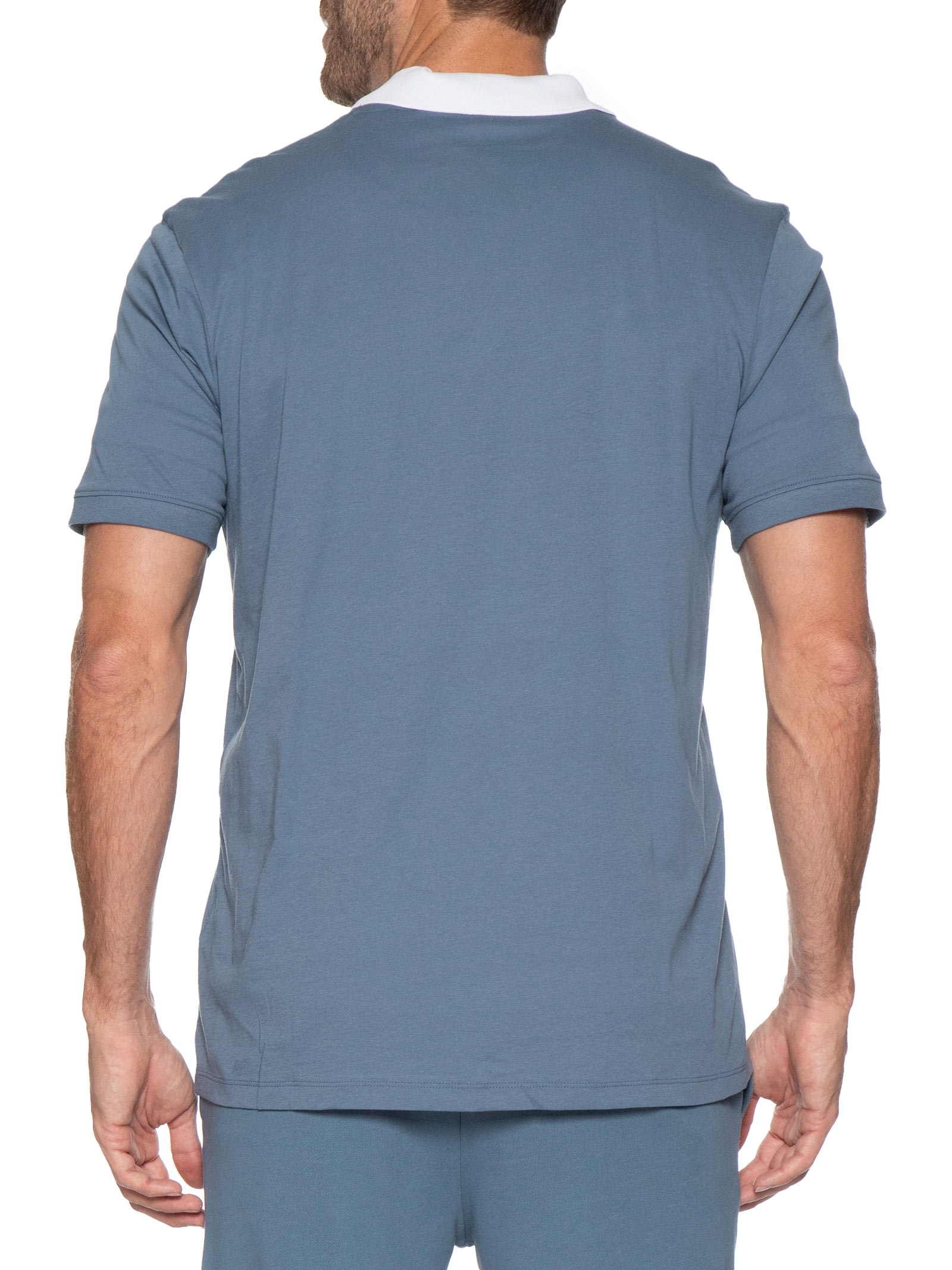 Camiseta Masculina Logo Label Crew Neck Diragolino Azul Hugo