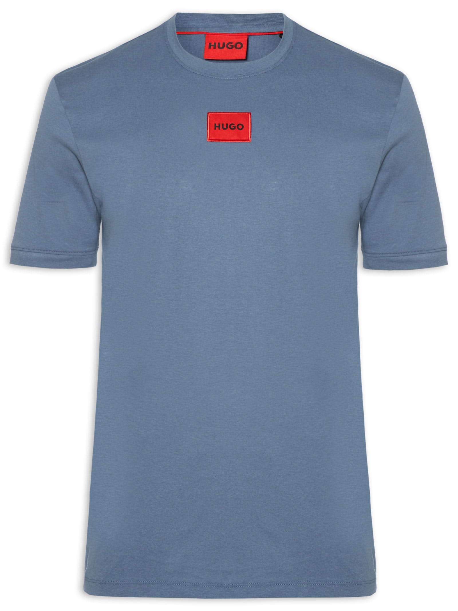 Camiseta Masculina Logo Label Crew Neck Diragolino Azul Hugo