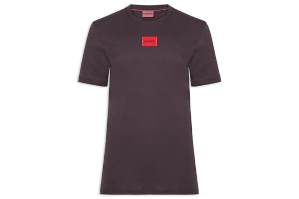 Camiseta Masculina Logo- Label Crew Neck Diragolino - Marrom