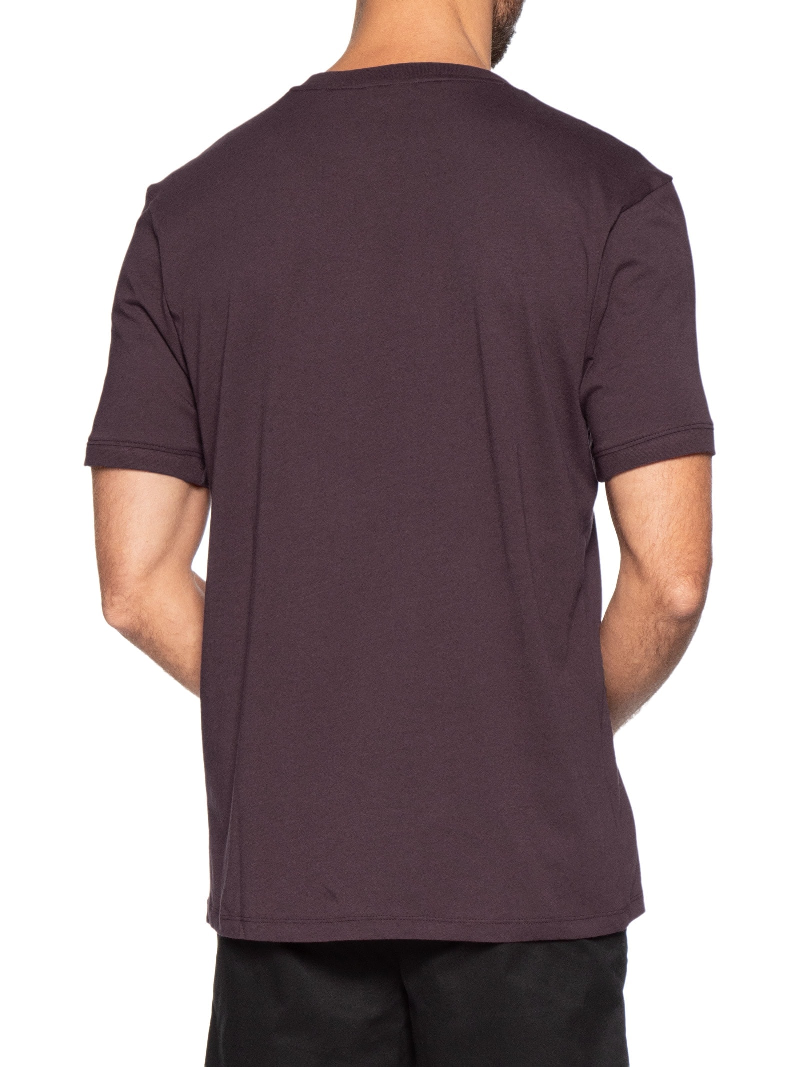 Camiseta Masculina Logo- Label Crew Neck Diragolino Marrom Hugo