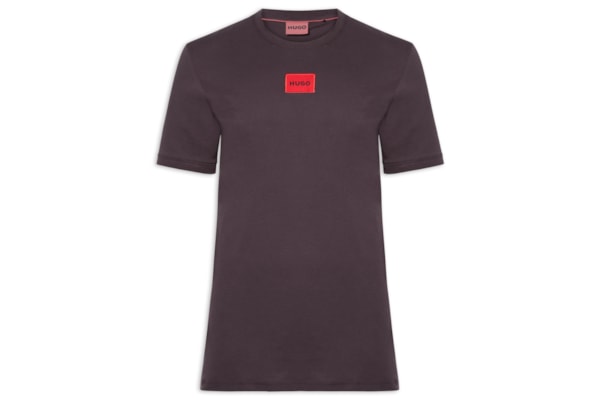 Camiseta Masculina Logo- Label Crew Neck Diragolino - Marrom