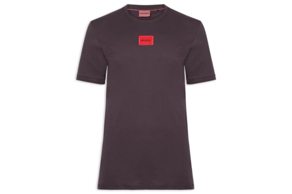 Camiseta Masculina Logo- Label Crew Neck Diragolino - Marrom