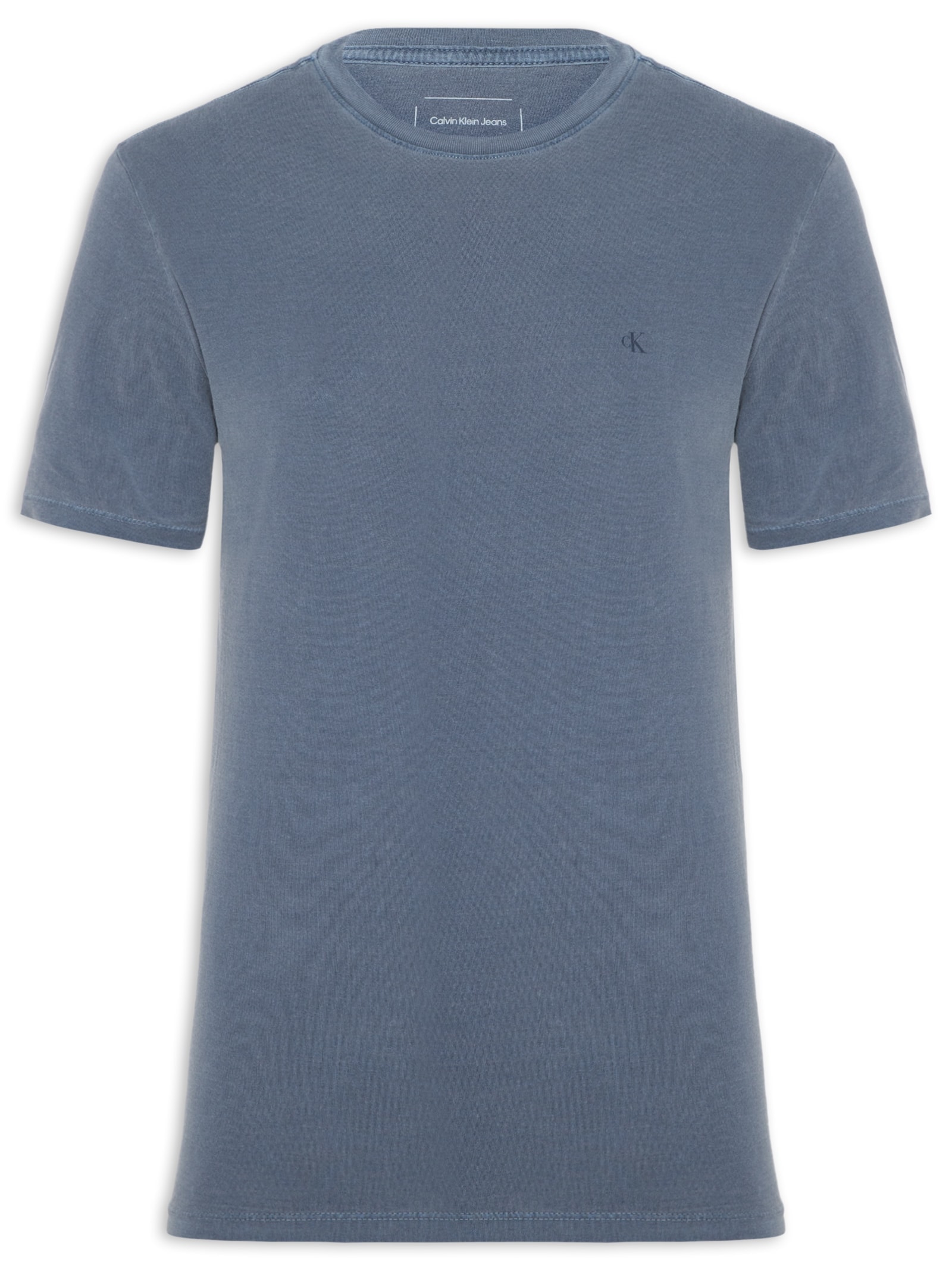 Camiseta Masculina Logo Monograma Pigmento Azul Calvin Klein Jeans