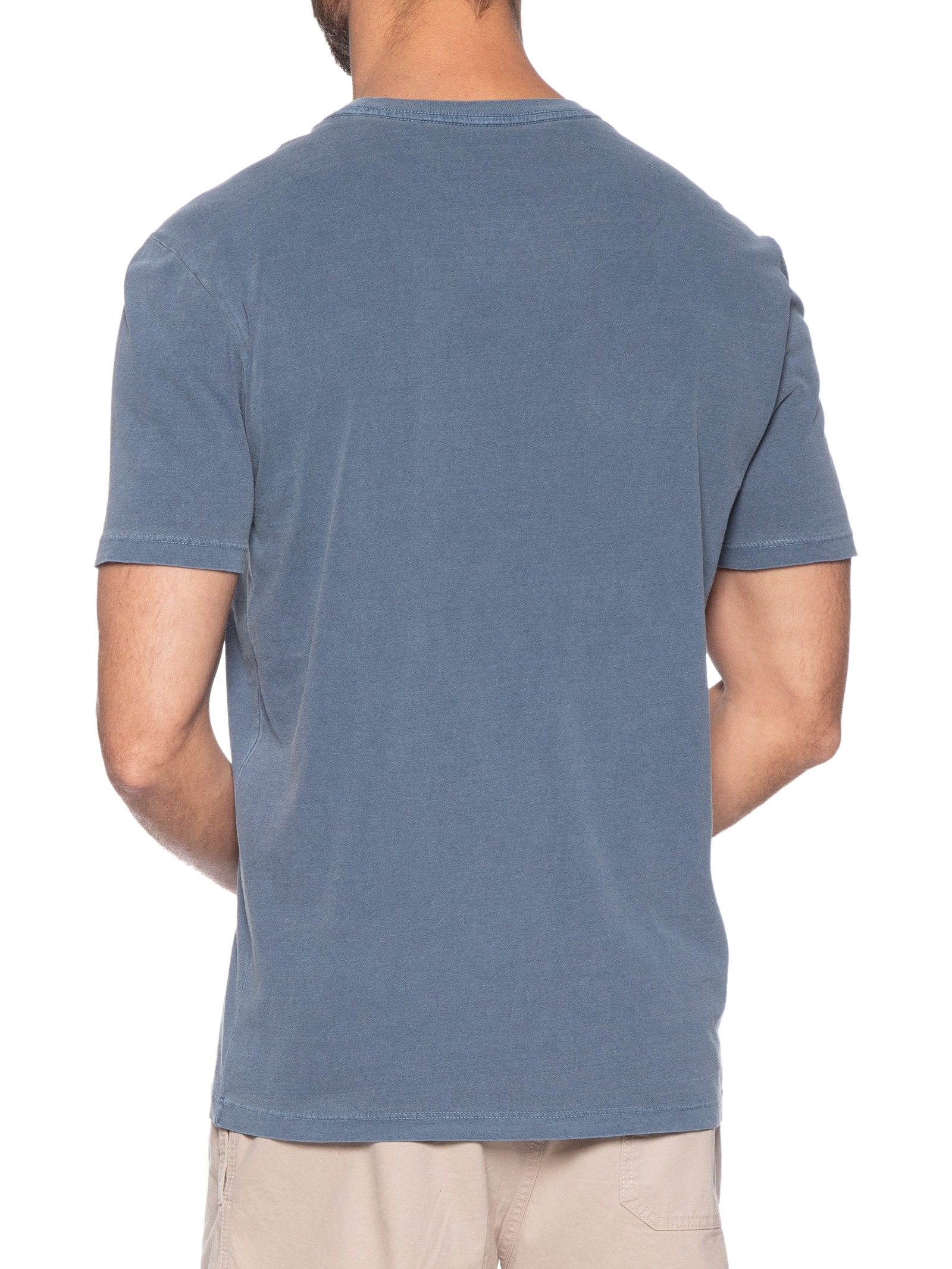 Camiseta Masculina Logo Monograma Pigmento Azul Calvin Klein Jeans