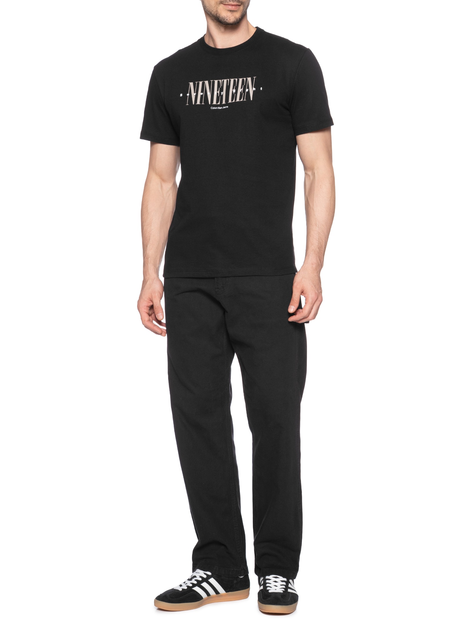 Camiseta Masculina Logo Nineteen Preto Calvin Klein Jeans
