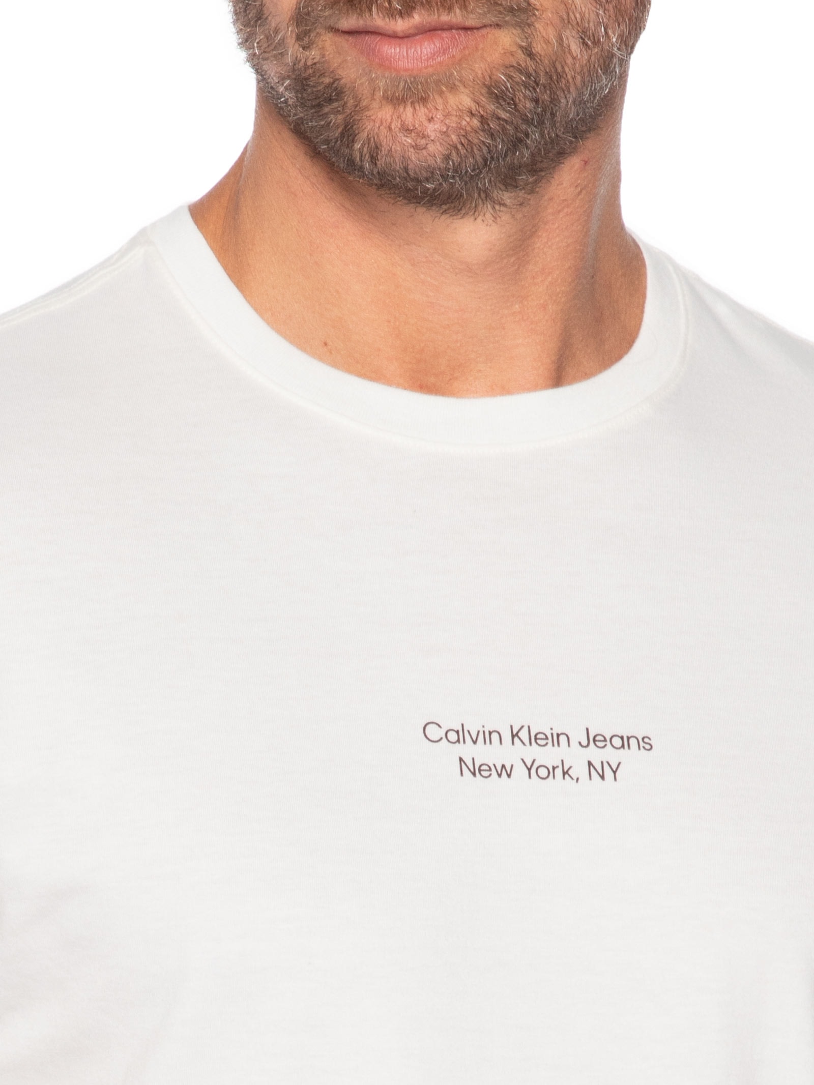 Camiseta Masculina Logo NY Branco Calvin Klein Jeans