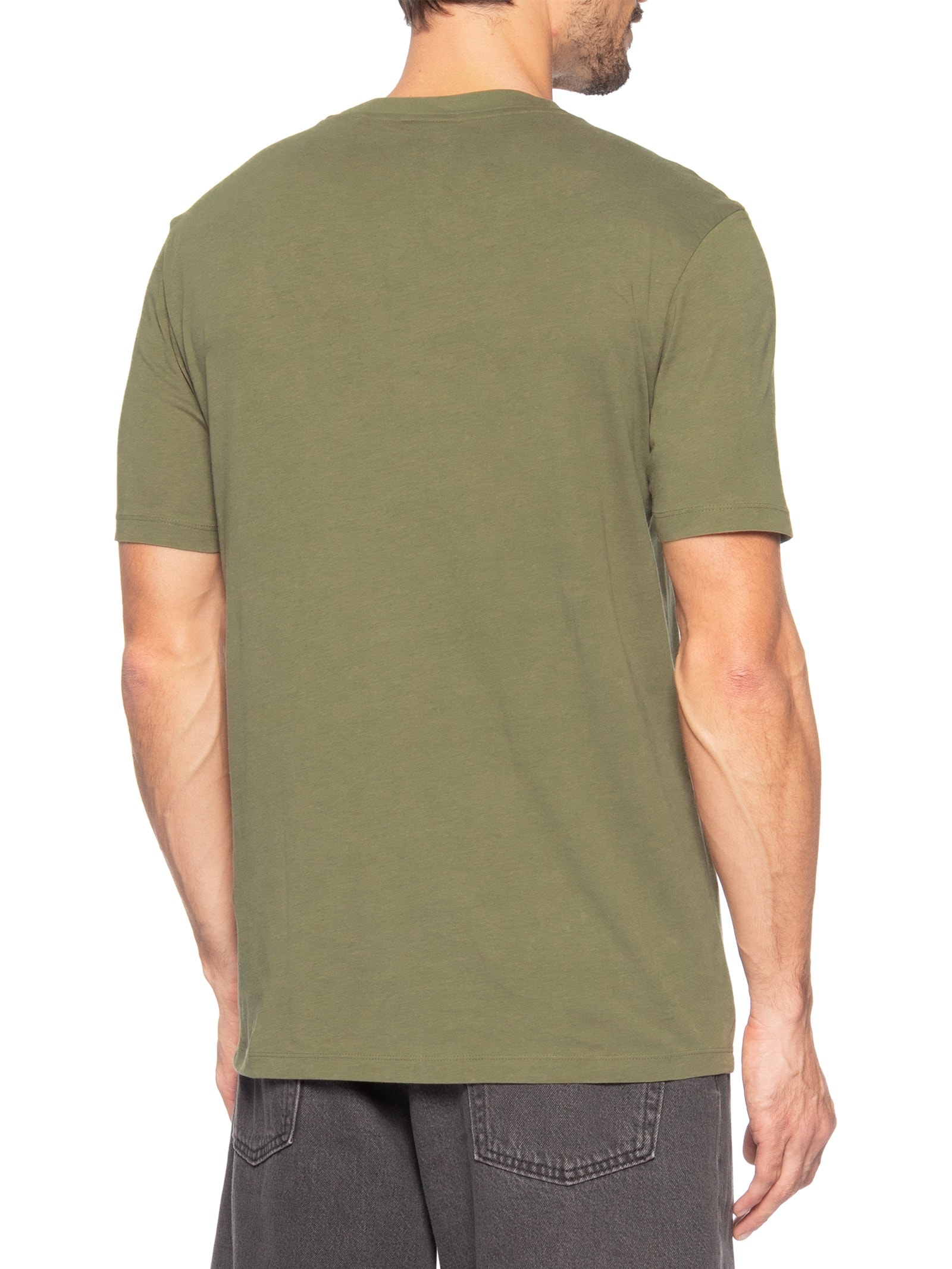 Camiseta Masculina Logo Print Crew Neck Dero 222 Verde Hugo