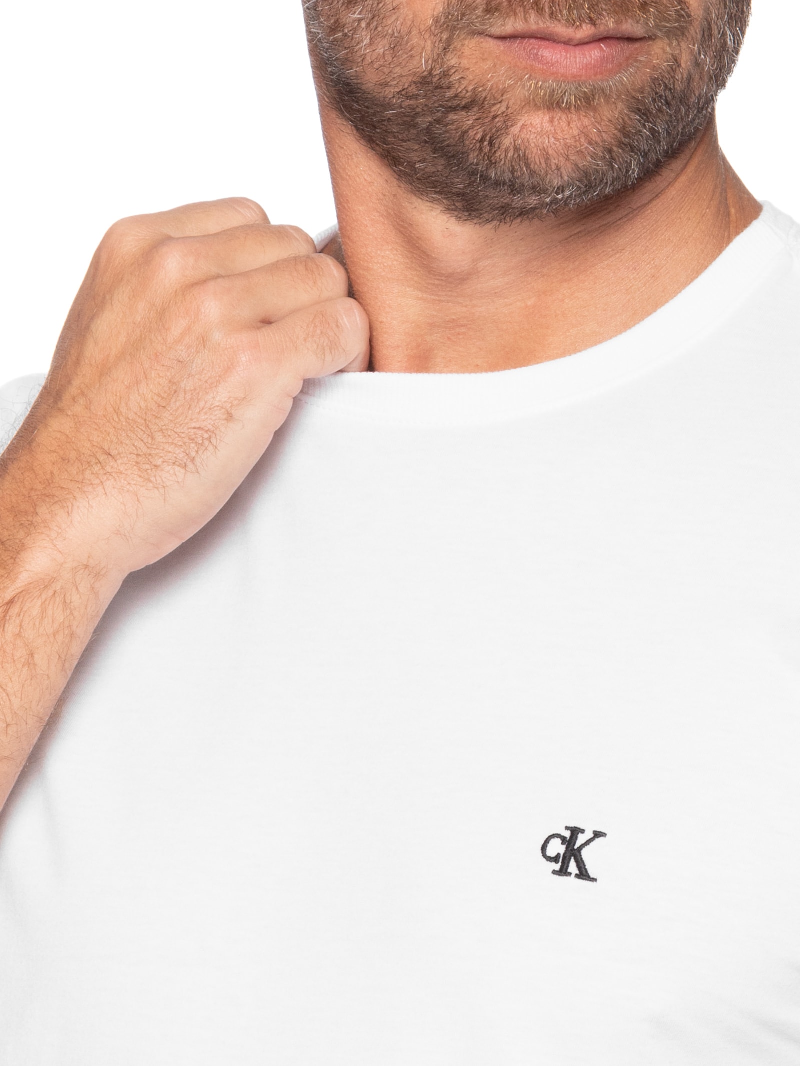 Camiseta Masculina Logo Serif Font Branco Calvin Klein Jeans