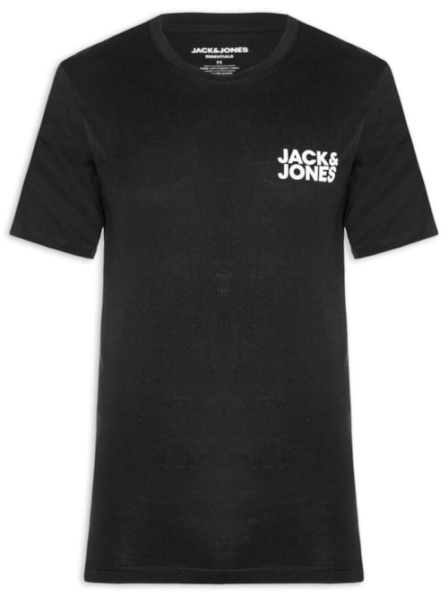 Camiseta Masculina Logo Slim Fit Em Algodão – Preto