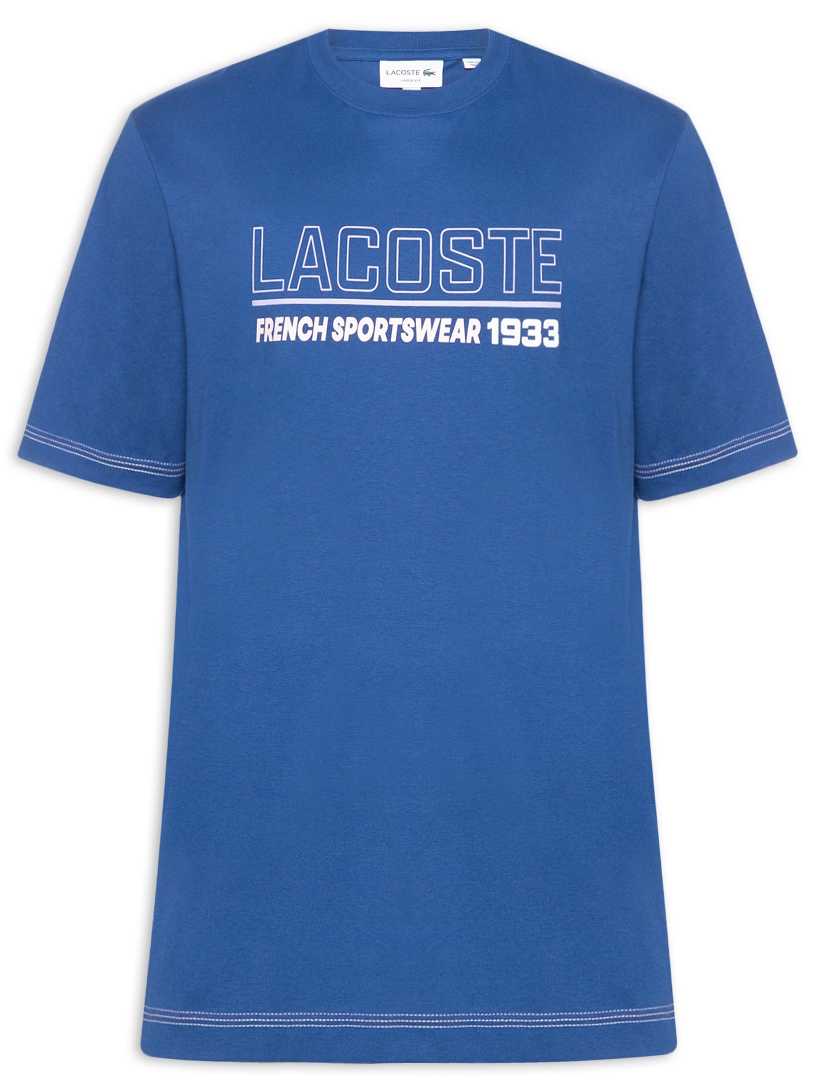 plpl Camiseta Masculina Loose Fit 1933 - Azul - Lacoste