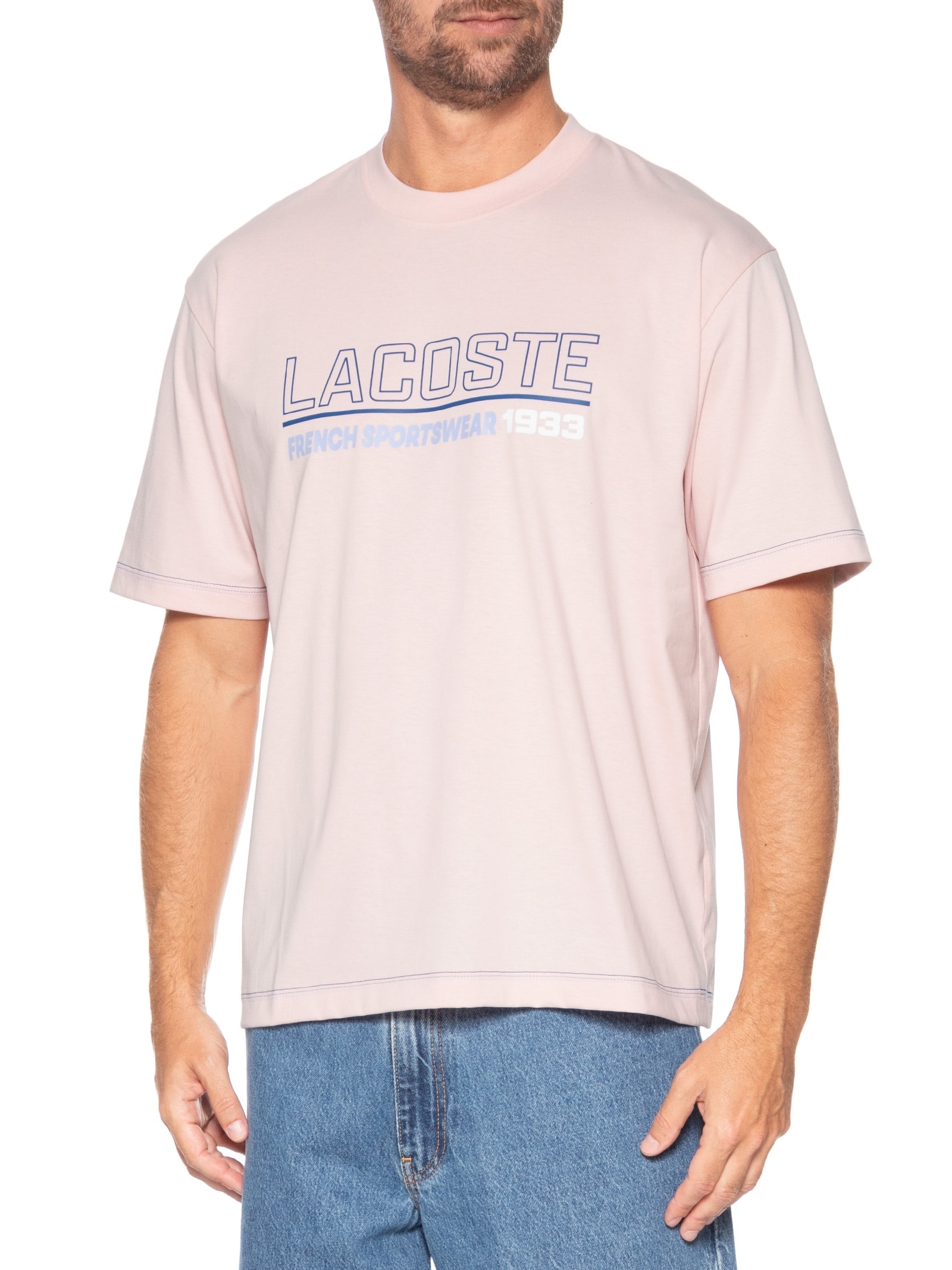 Camiseta Masculina Loose Fit 1993 Rosa Lacoste