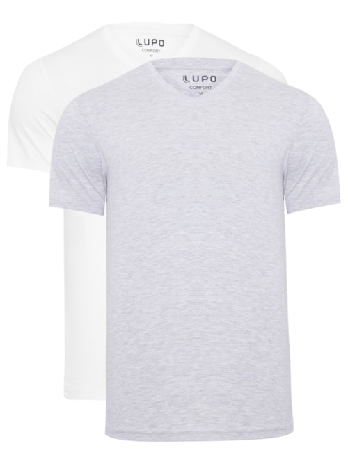 Camiseta Masculina Lupo Am Algodao K2 Imp. - Branco