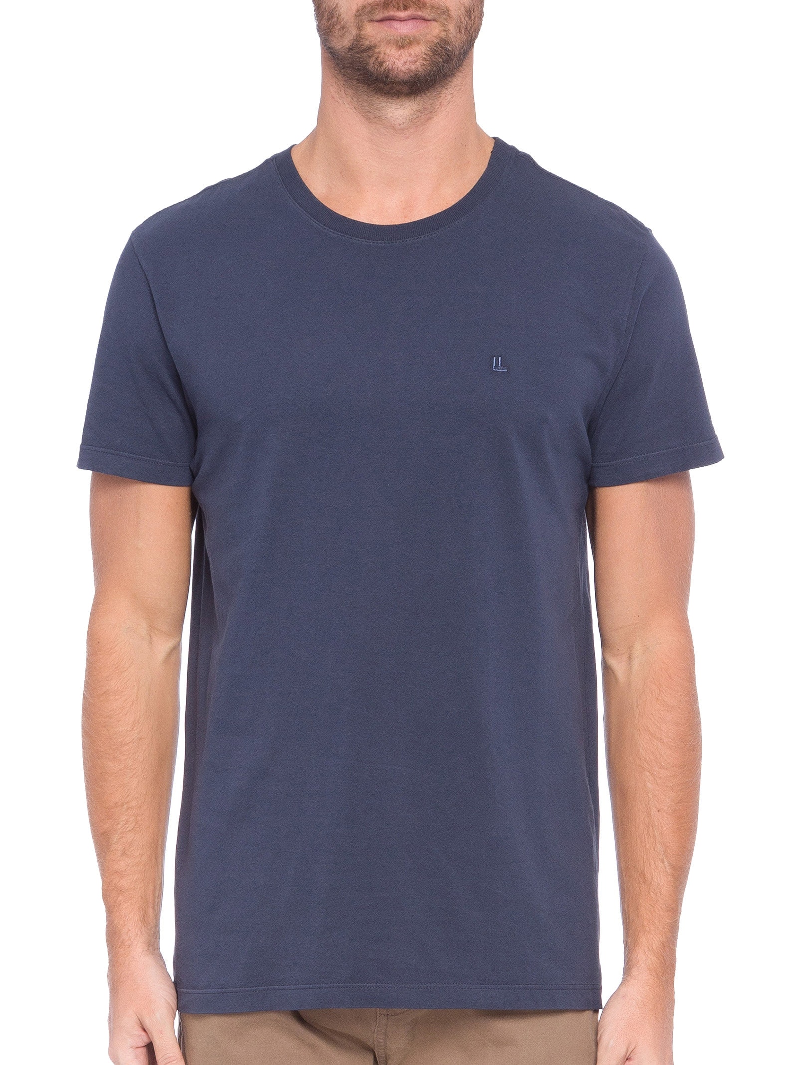 Camiseta Masculina M/m Logo Azul Foxton