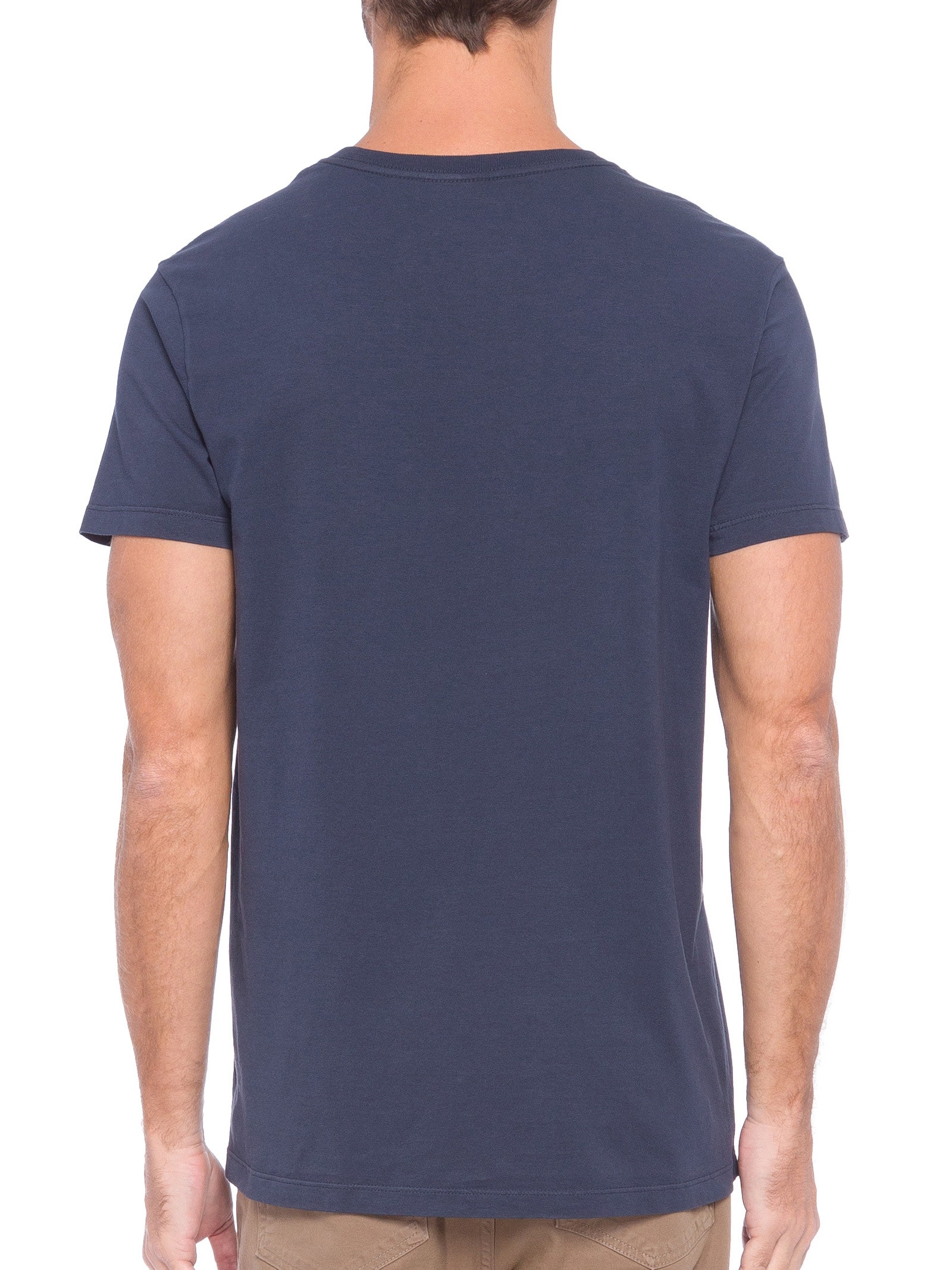 Camiseta Masculina M/m Logo Azul Foxton