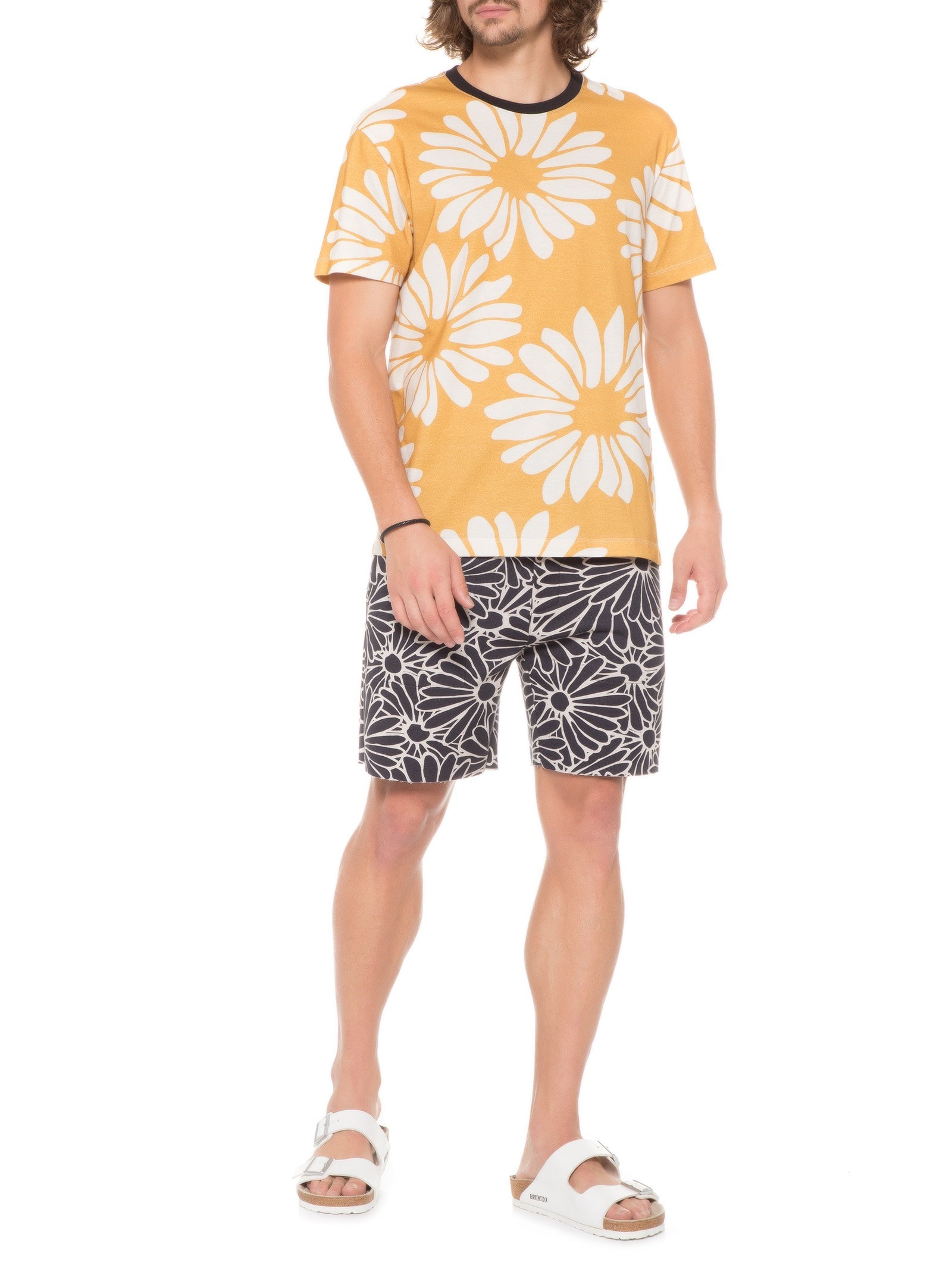 Camiseta Masculina Macro Daisy Sun Amarelo Osklen