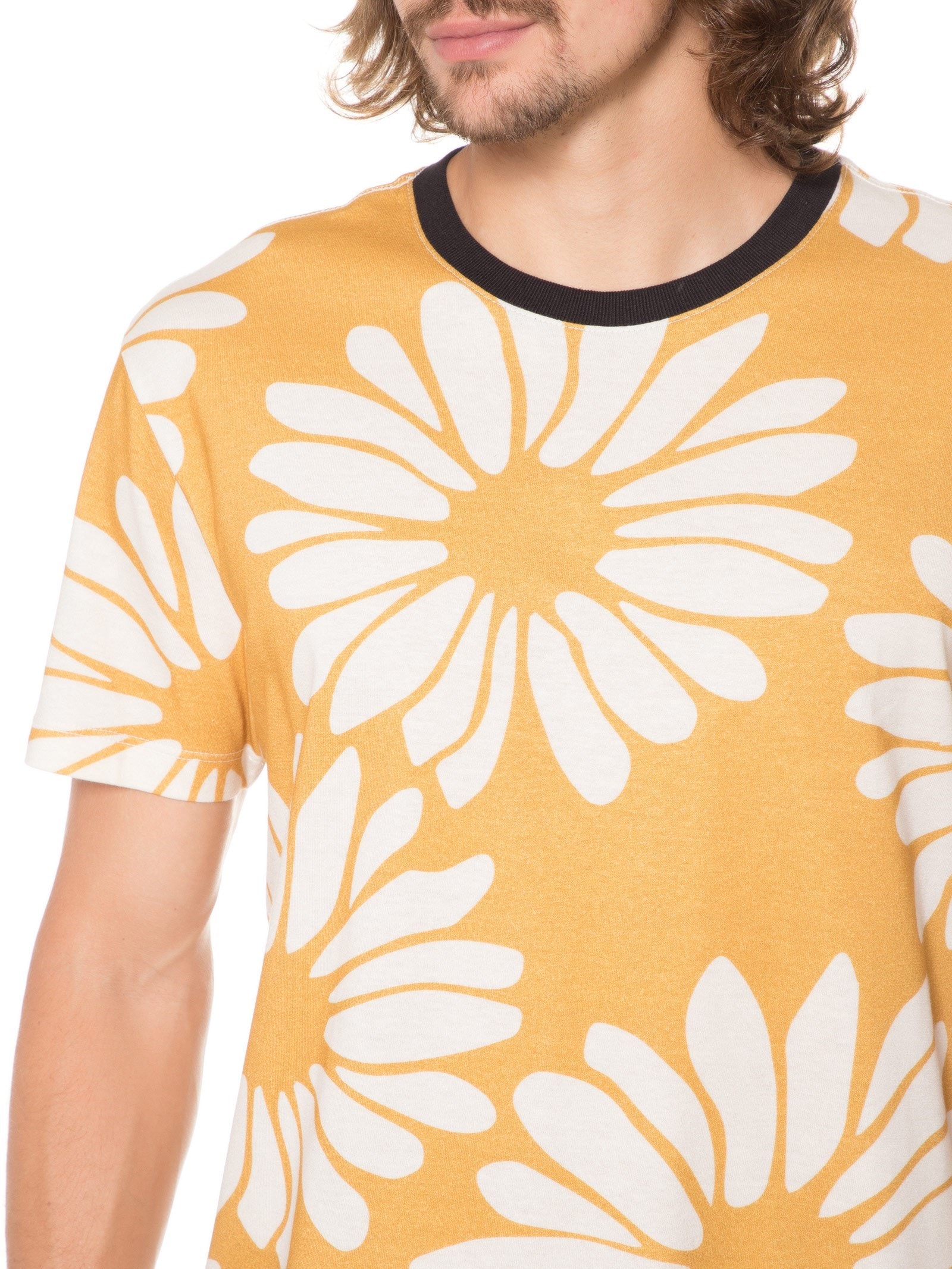 Camiseta Masculina Macro Daisy Sun Amarelo Osklen