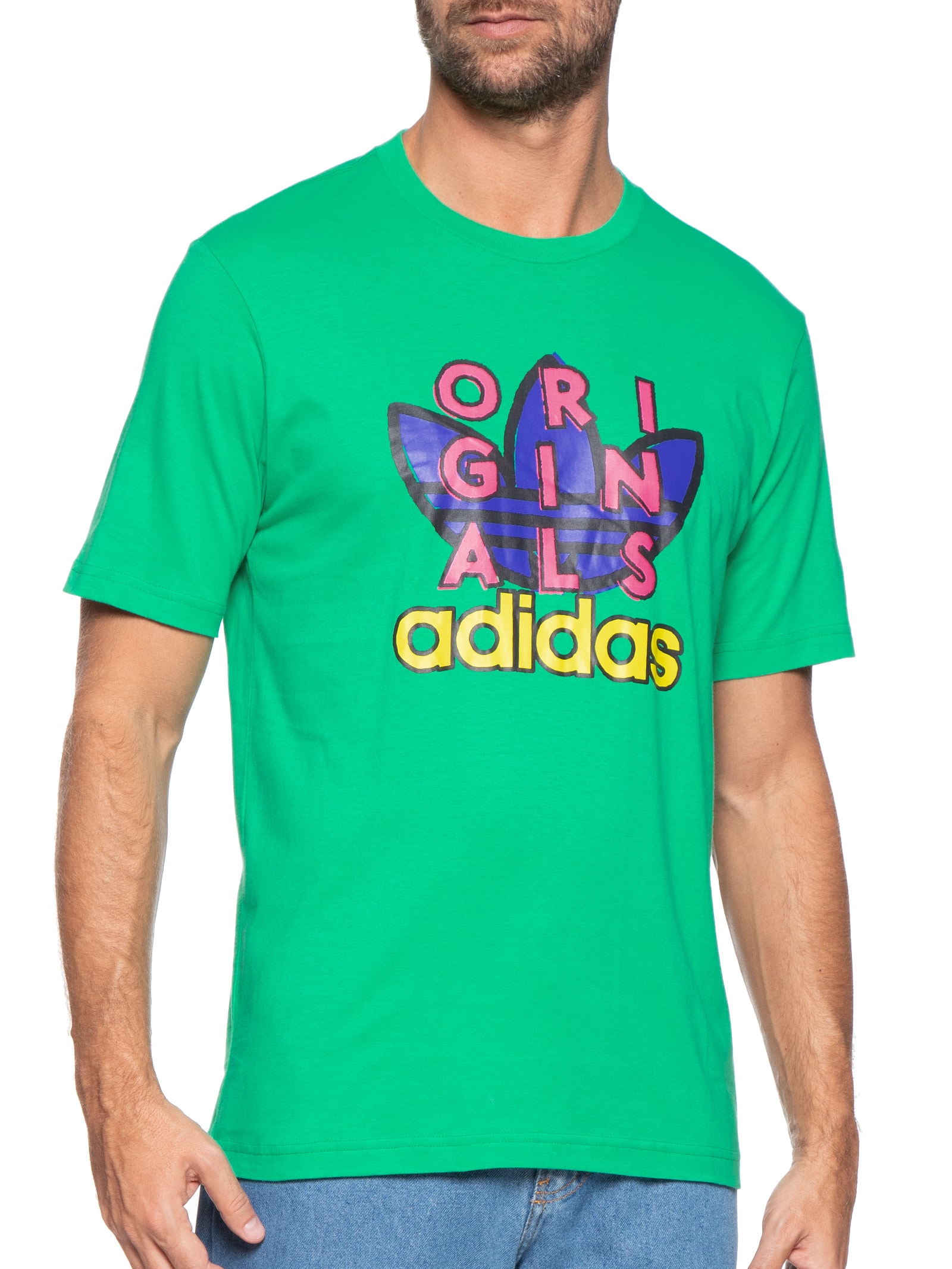 Camiseta Masculina Maculina Ts Ss 1 Verde Adidas Originals