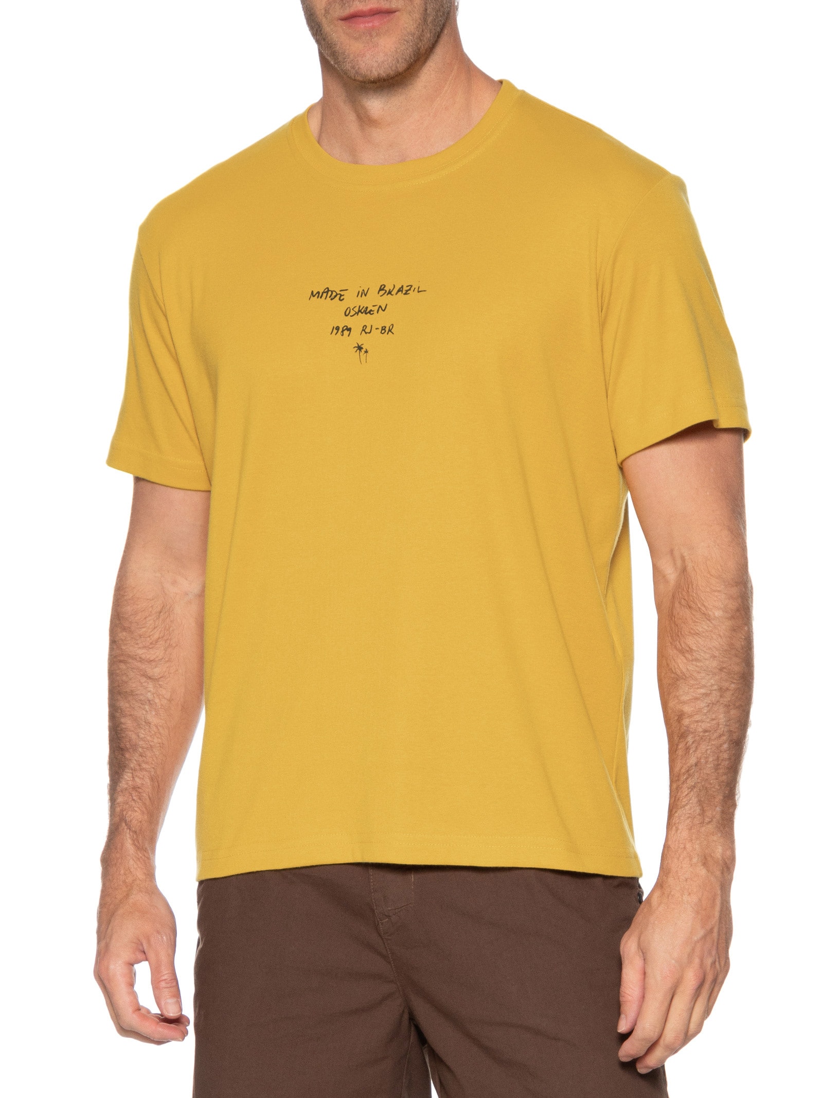 Camiseta Masculina Made In Brazil Amarelo Osklen
