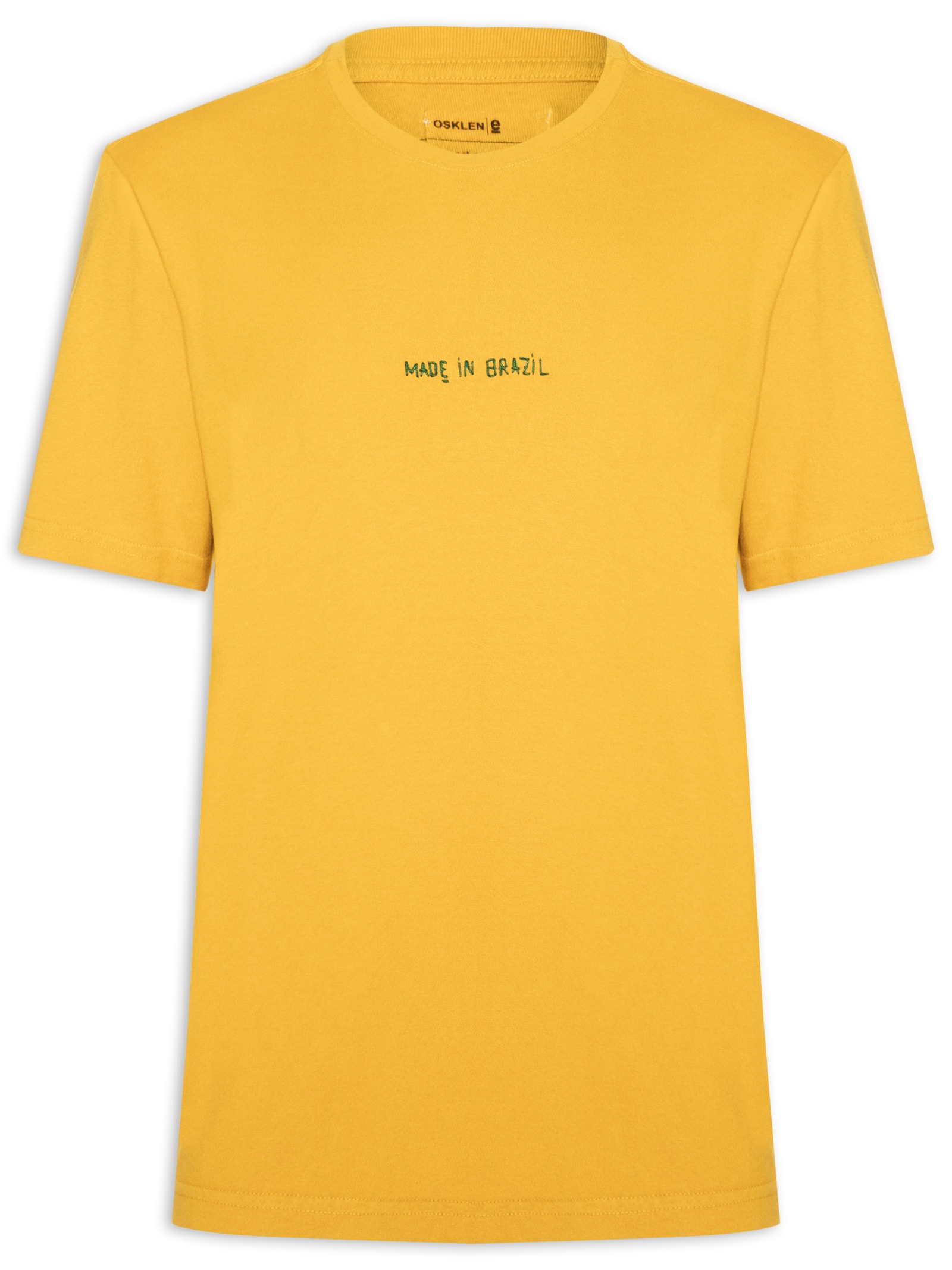 Camiseta Masculina Made In Brazil Bordado Amarelo Osklen