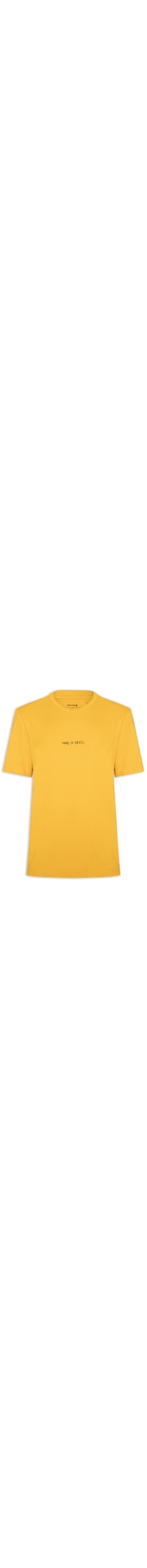 Camiseta Masculina Made In Brazil Bordado - Amarelo