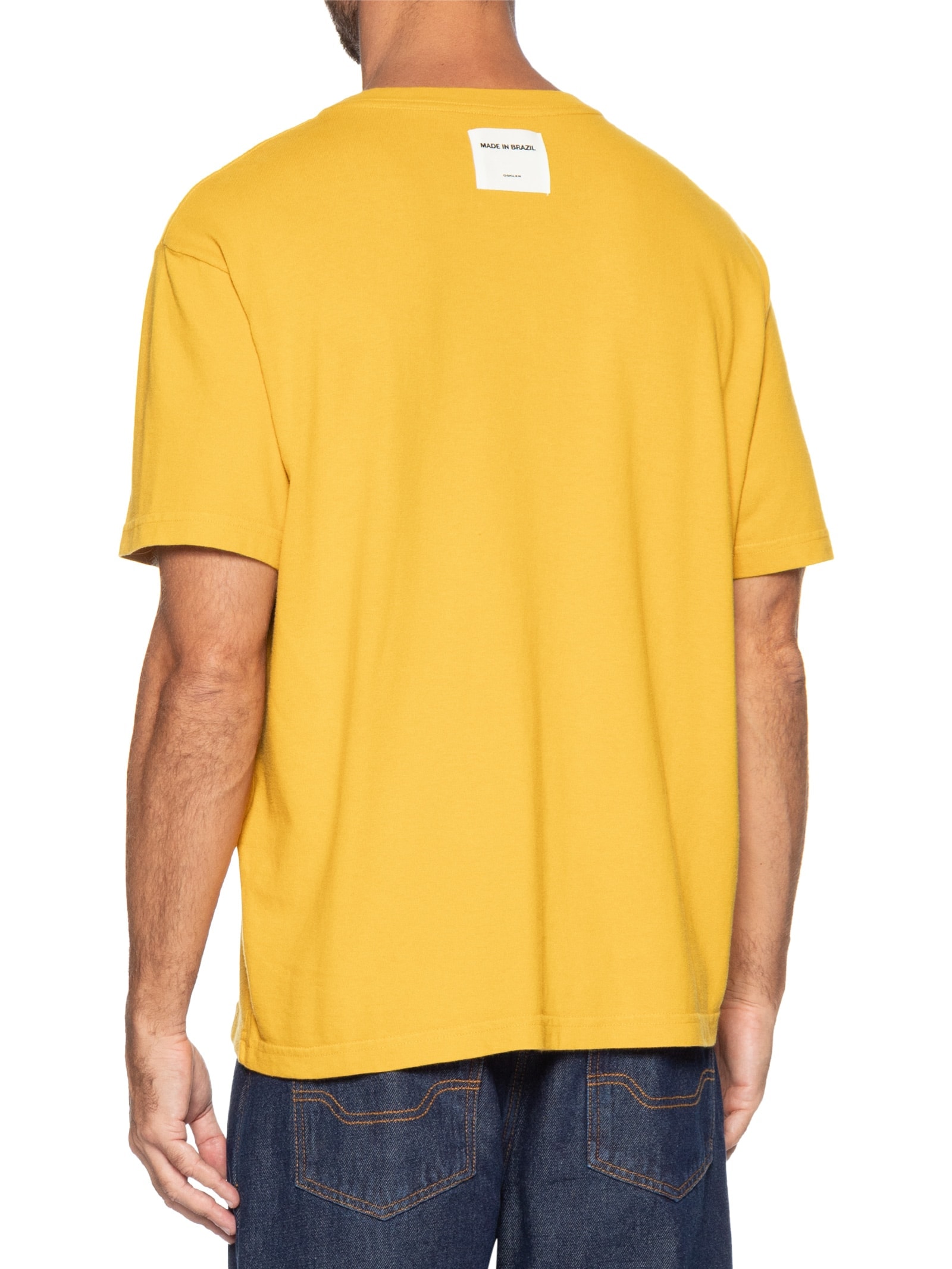 Camiseta Masculina Made In Brazil Bordado Amarelo Osklen