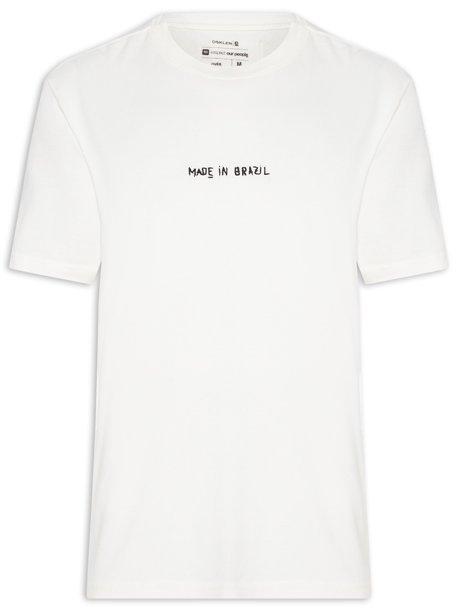 Camiseta Masculina Made In Brazil Bordado Branco Osklen