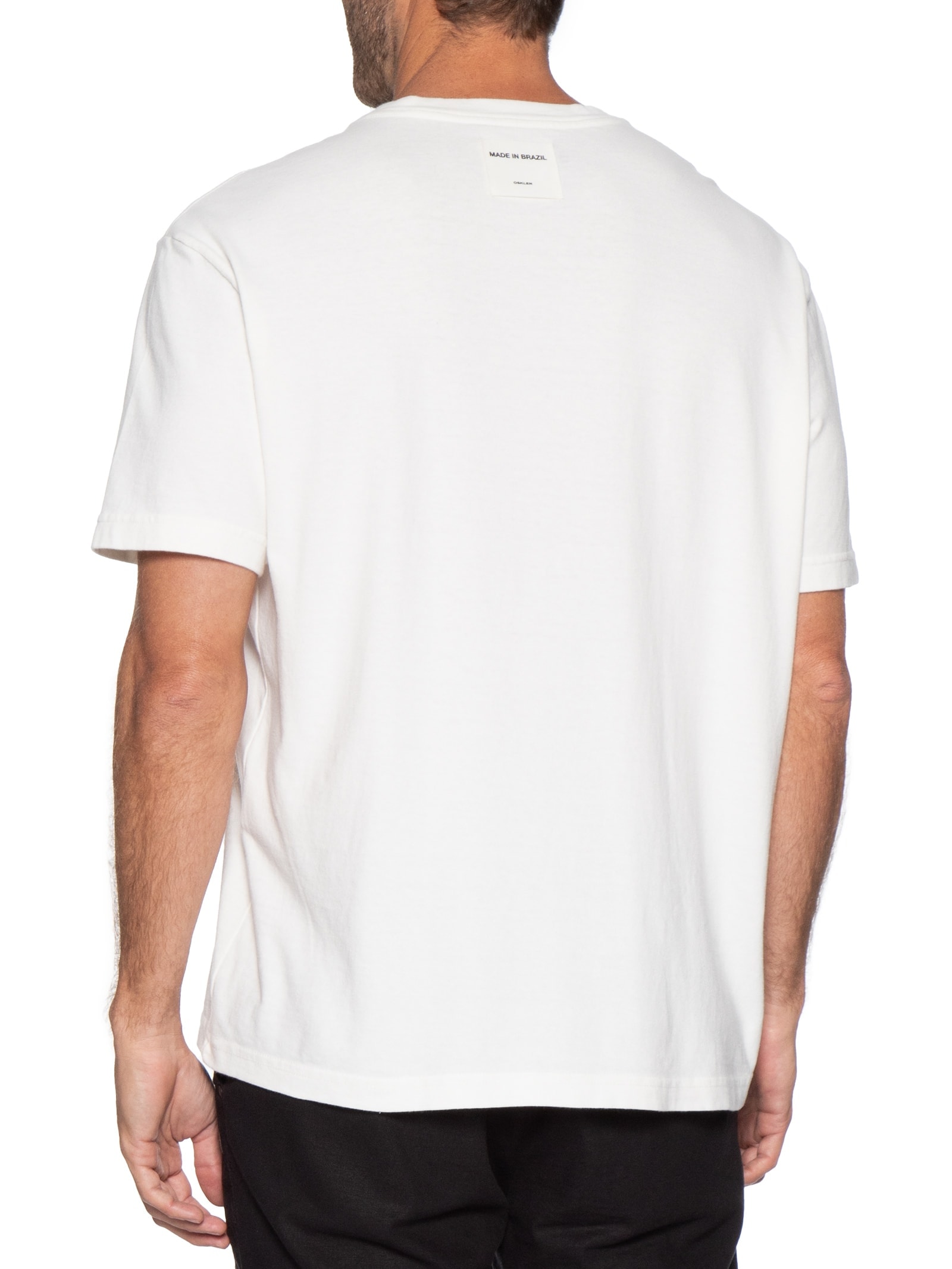 Camiseta Masculina Made In Brazil Bordado Branco Osklen