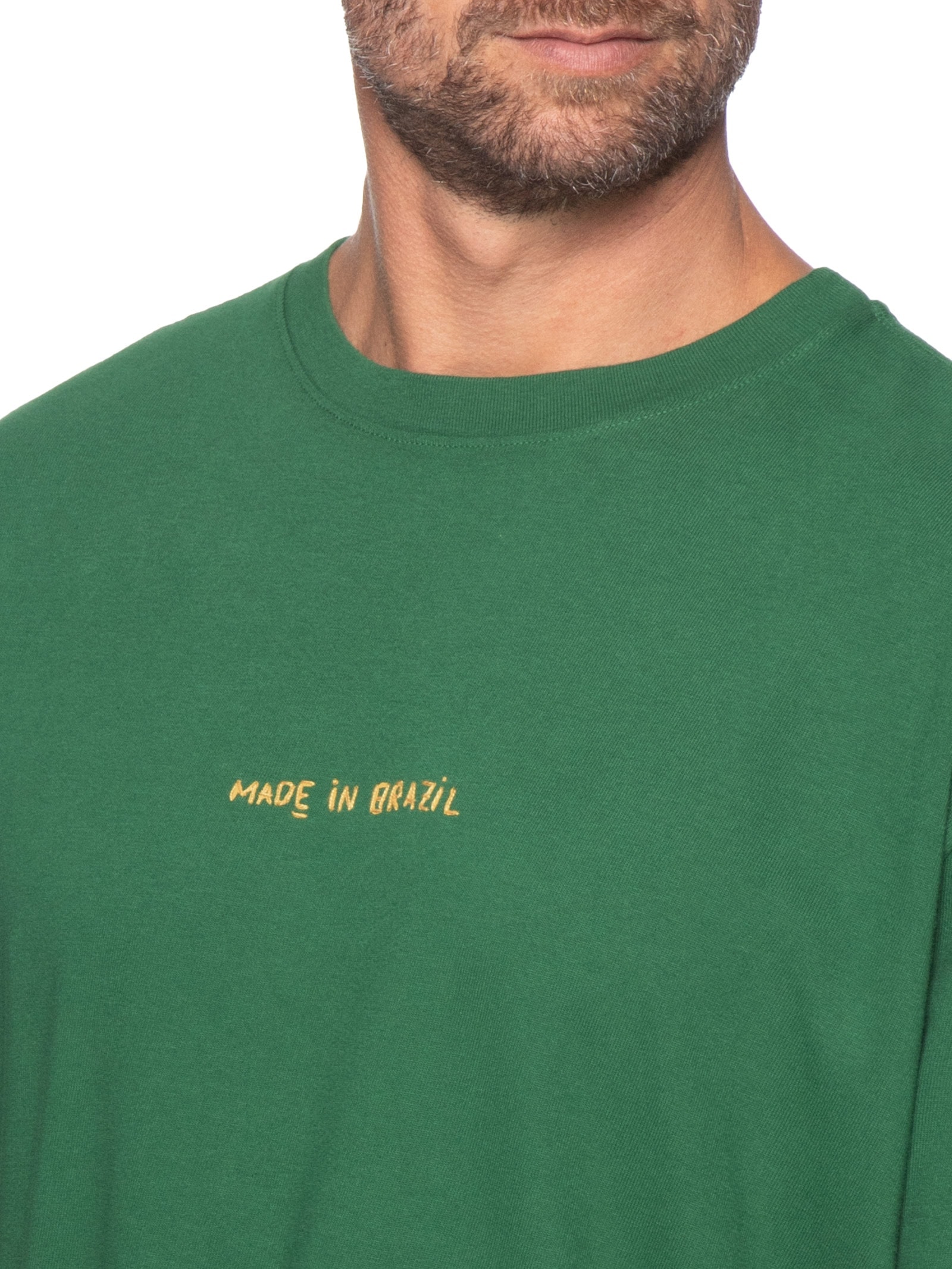 Camiseta Masculina Made In Brazil Bordado Verde Osklen