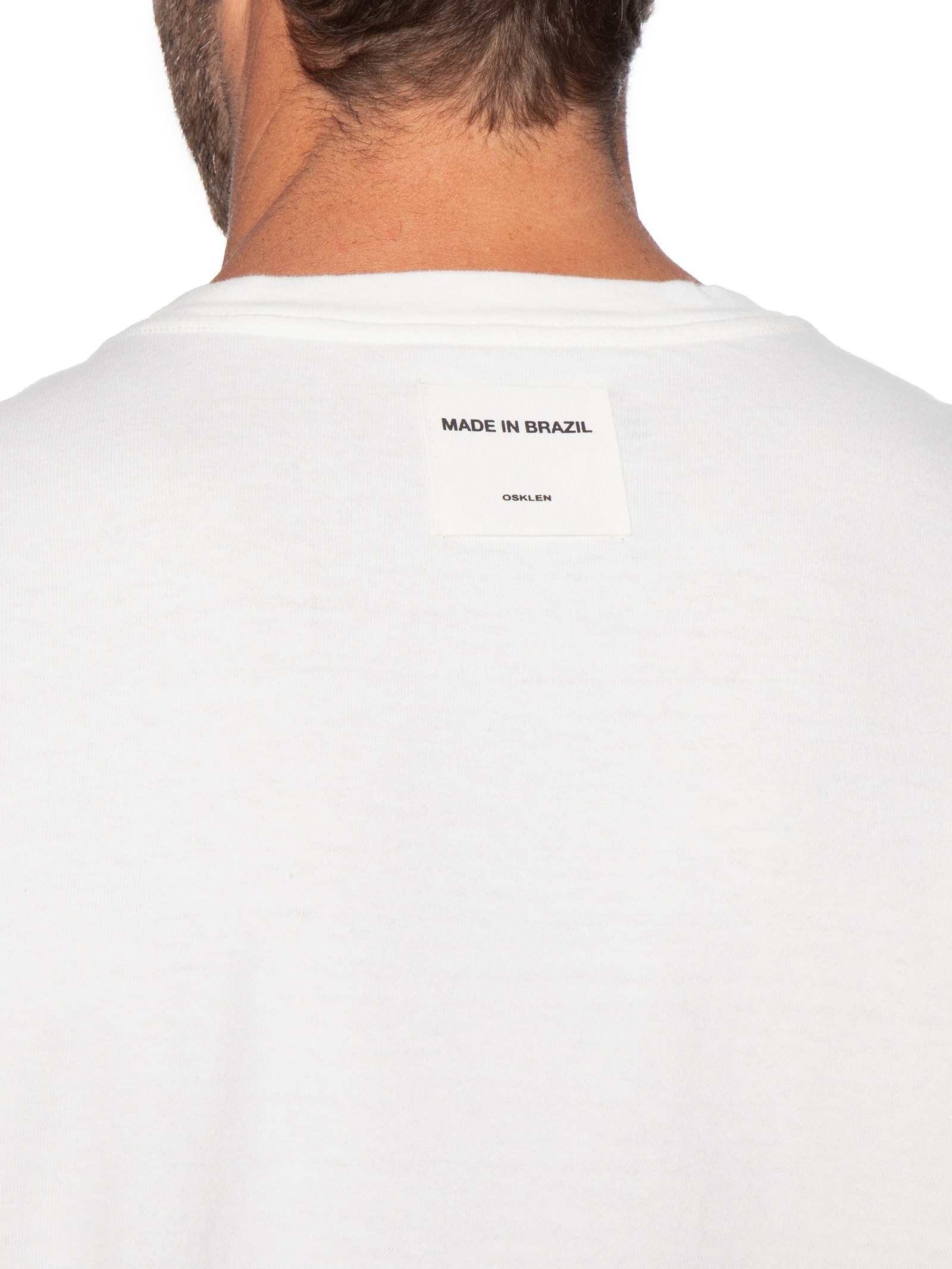 Camiseta Masculina Made In Brazil Bordado – Branco Osklen