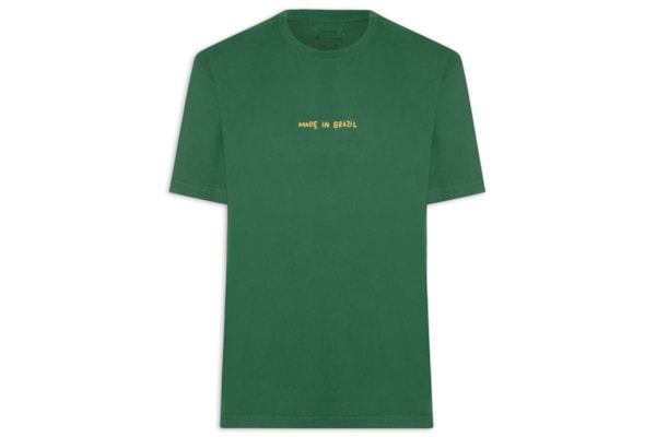 Camiseta Masculina Made In Brazil Bordado – Verde