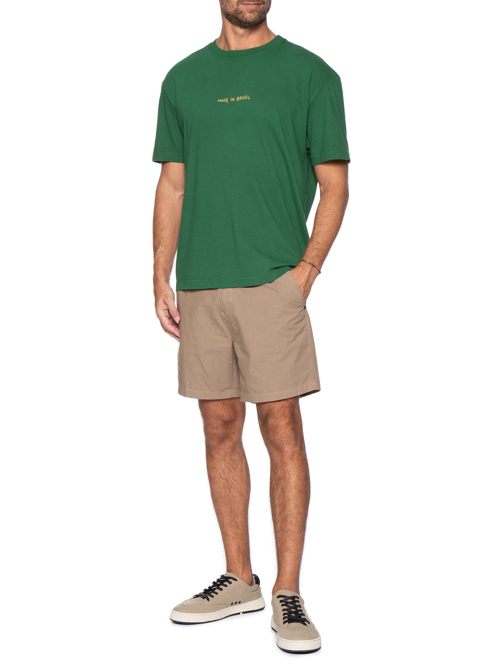 Camiseta Masculina Made In Brazil Bordado – Verde Osklen