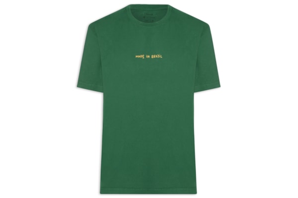 Camiseta Masculina Made In Brazil Bordado – Verde