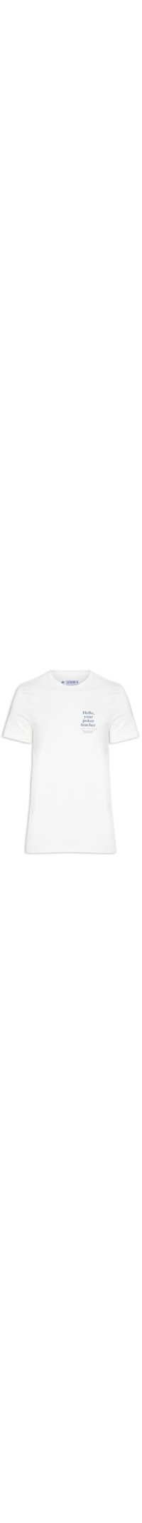 Camiseta Masculina Malha Estampa Poker Teacher - Branco