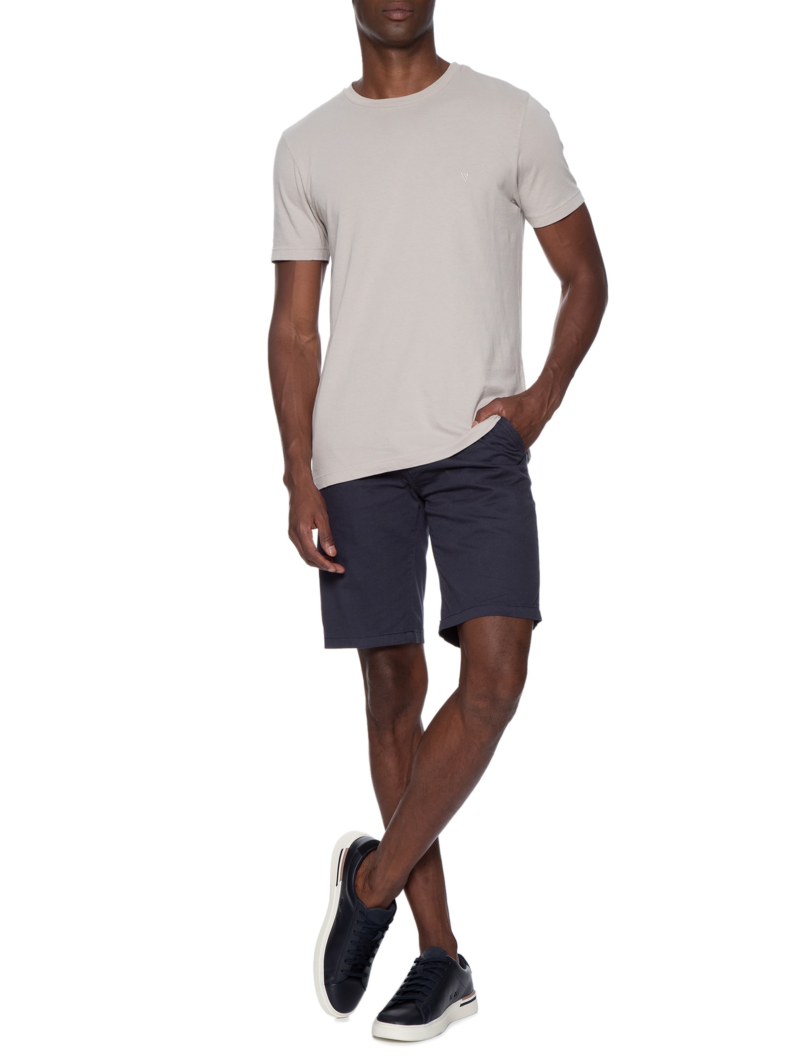 Camiseta Masculina Malha Gd Básica Bege Vr