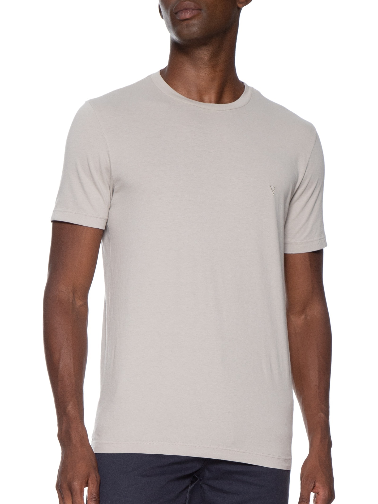 Camiseta Masculina Malha Gd Básica Bege Vr