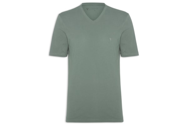 Camiseta Masculina Malha Manga Curta Básica - Verde
