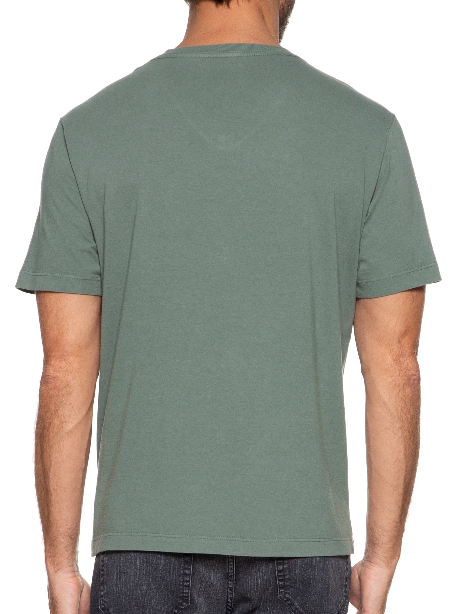 Camiseta Masculina Malha Manga Curta Básica Verde Vr