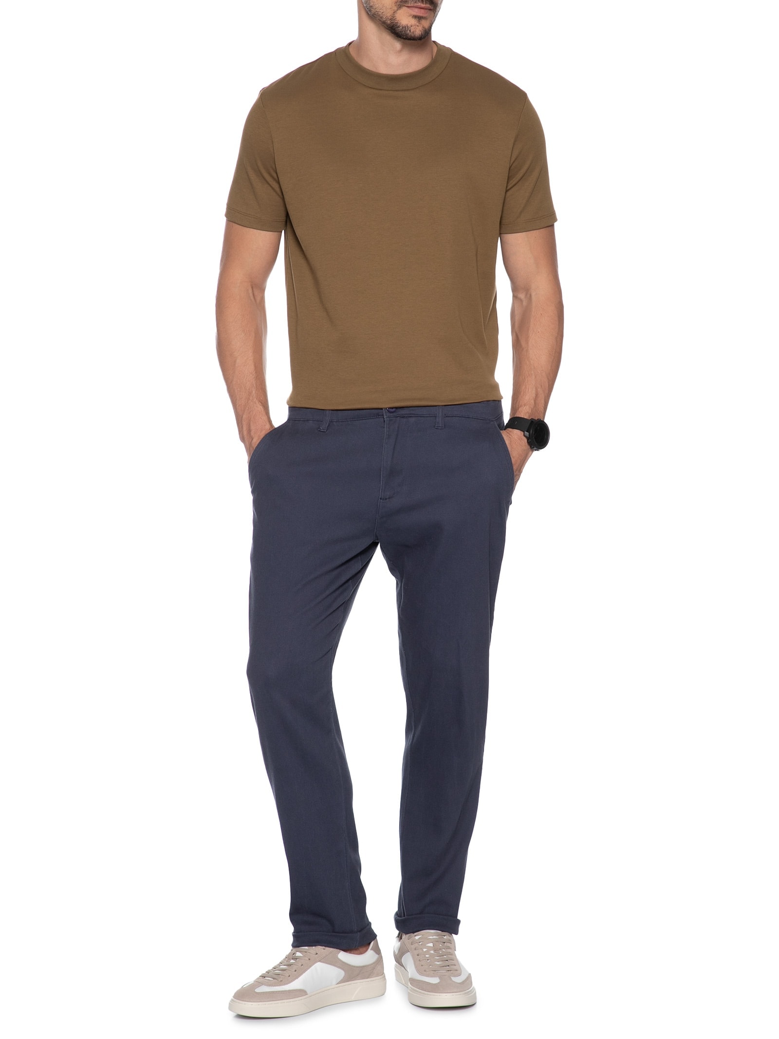 Camiseta Masculina Malha Office Bege Oficina Reserva