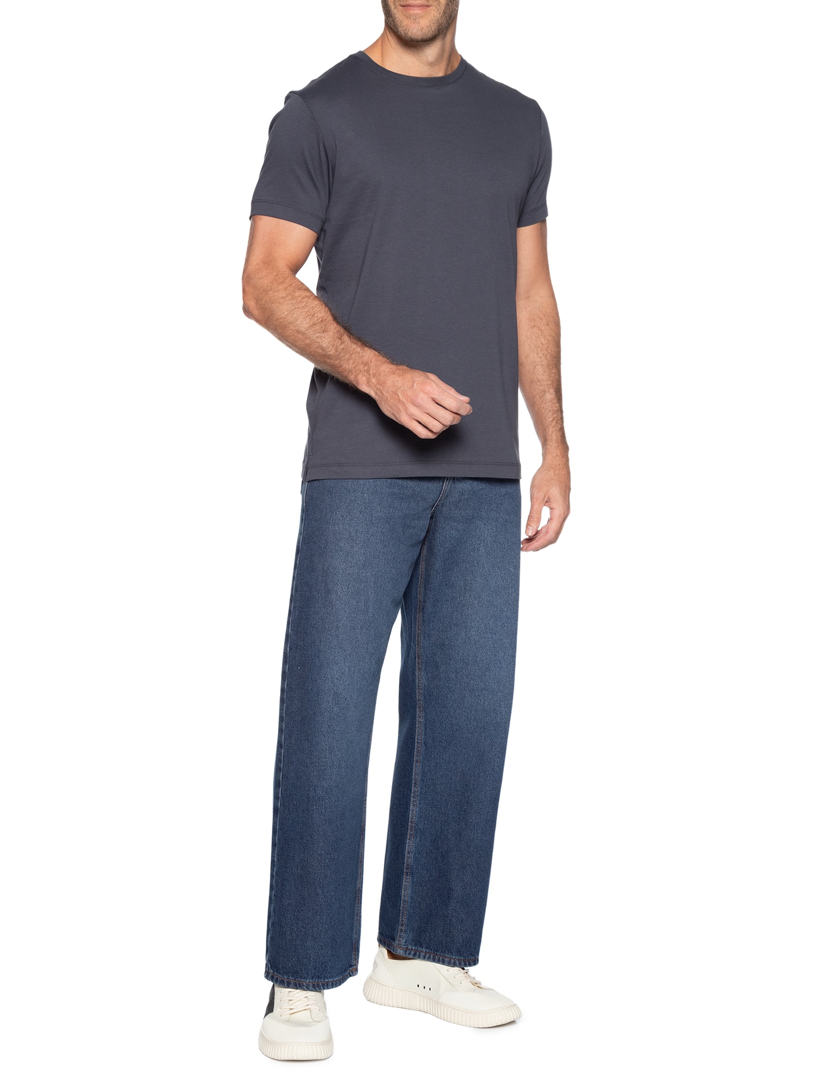 Camiseta Masculina Malha Pima Azul Foxton