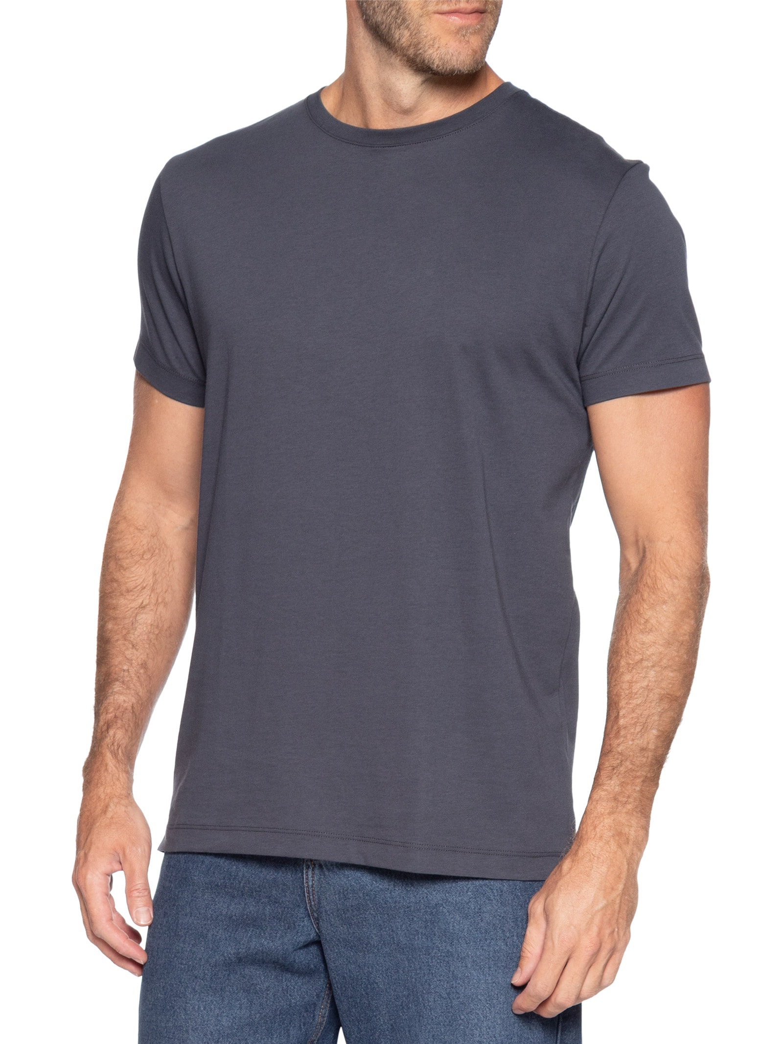 Camiseta Masculina Malha Pima Azul Foxton