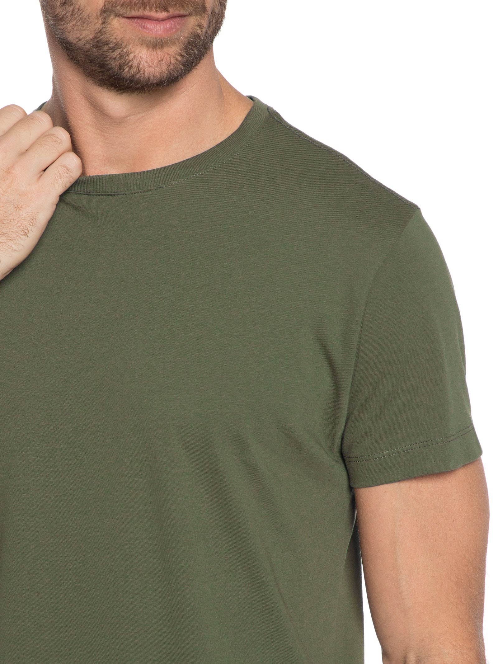 Camiseta Masculina Malha Pima Verde Foxton