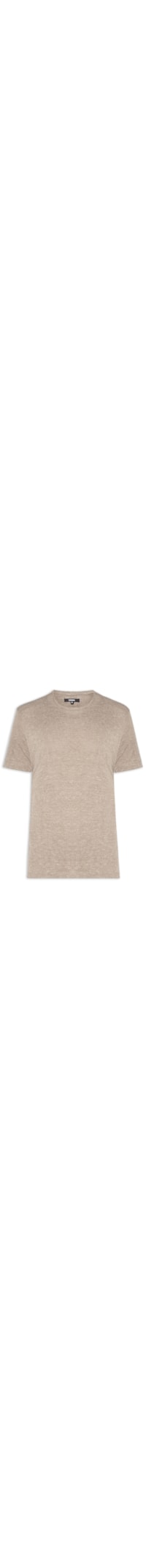 Camiseta Masculina Malha Tricot Gola Careca - Bege
