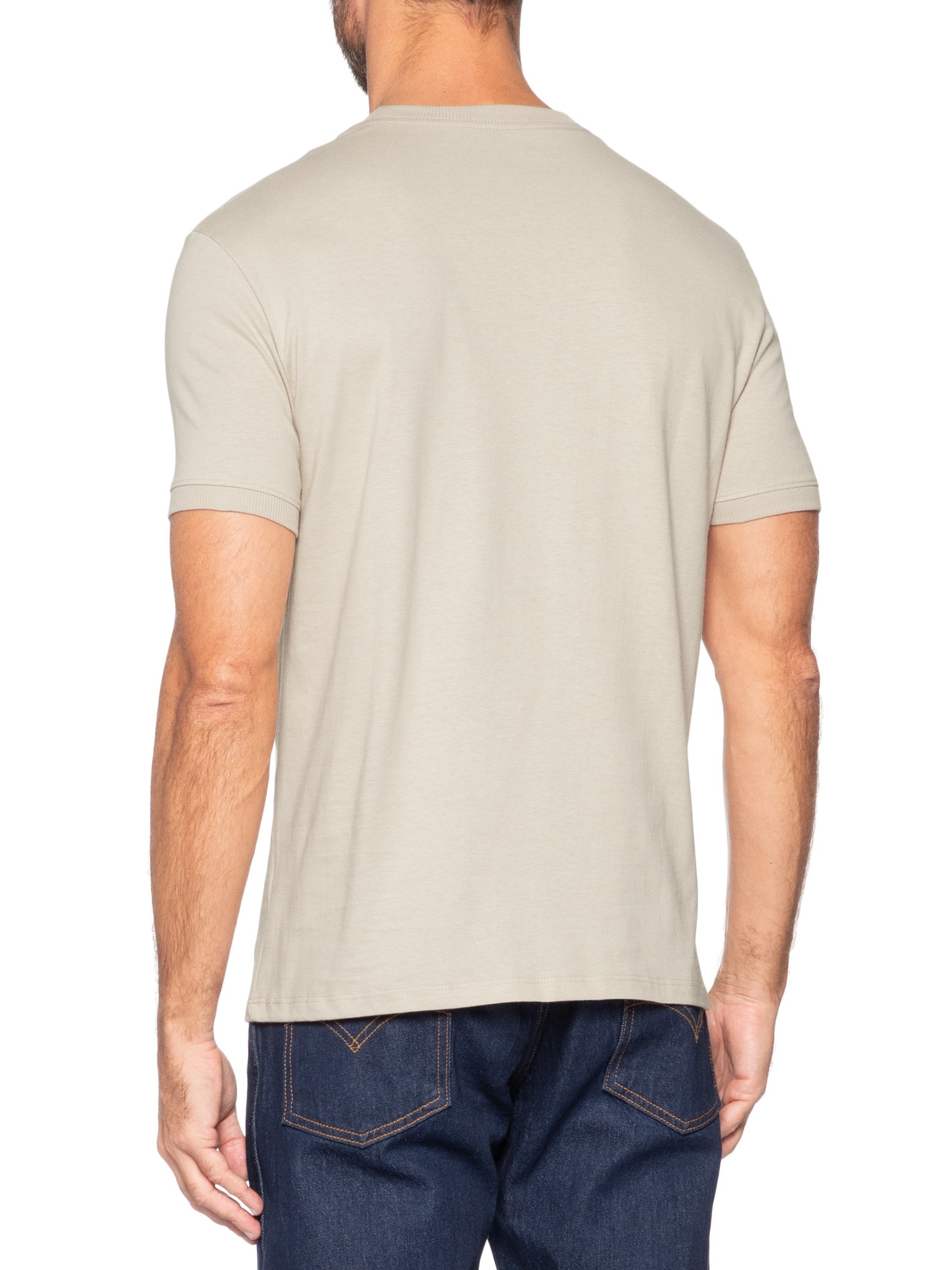 Camiseta Masculina Malhão Com Punhos Bege Calvin Klein Jeans