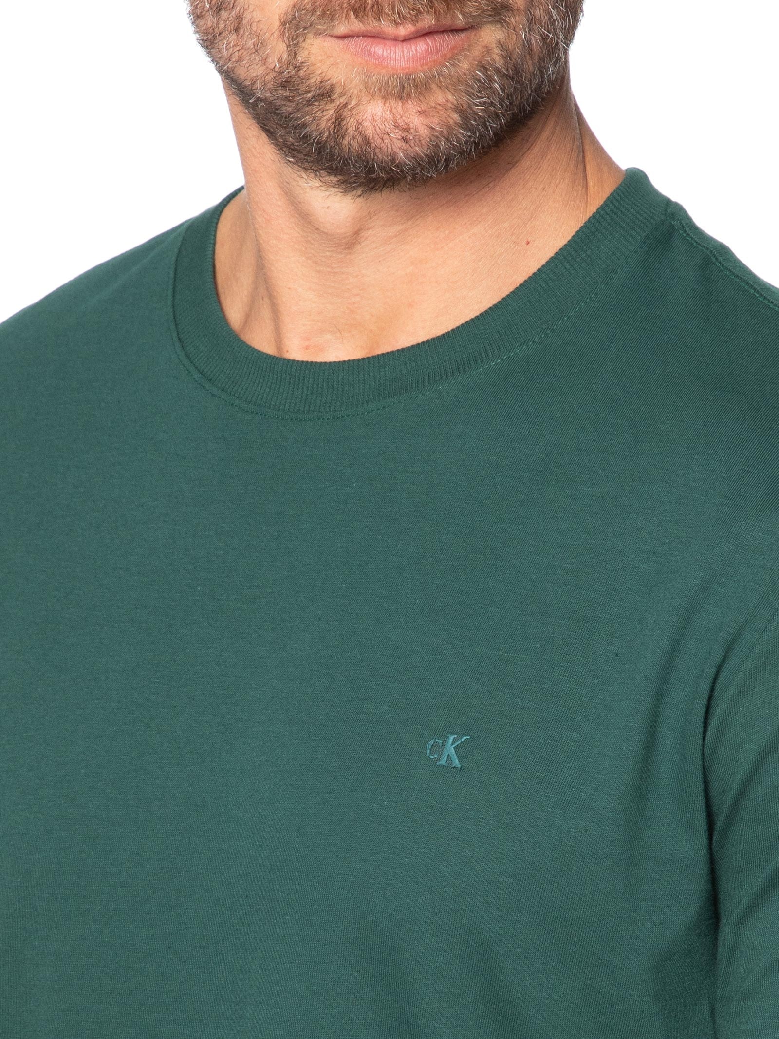 Camiseta Masculina Malhão Com Punhos Verde Calvin Klein Jeans