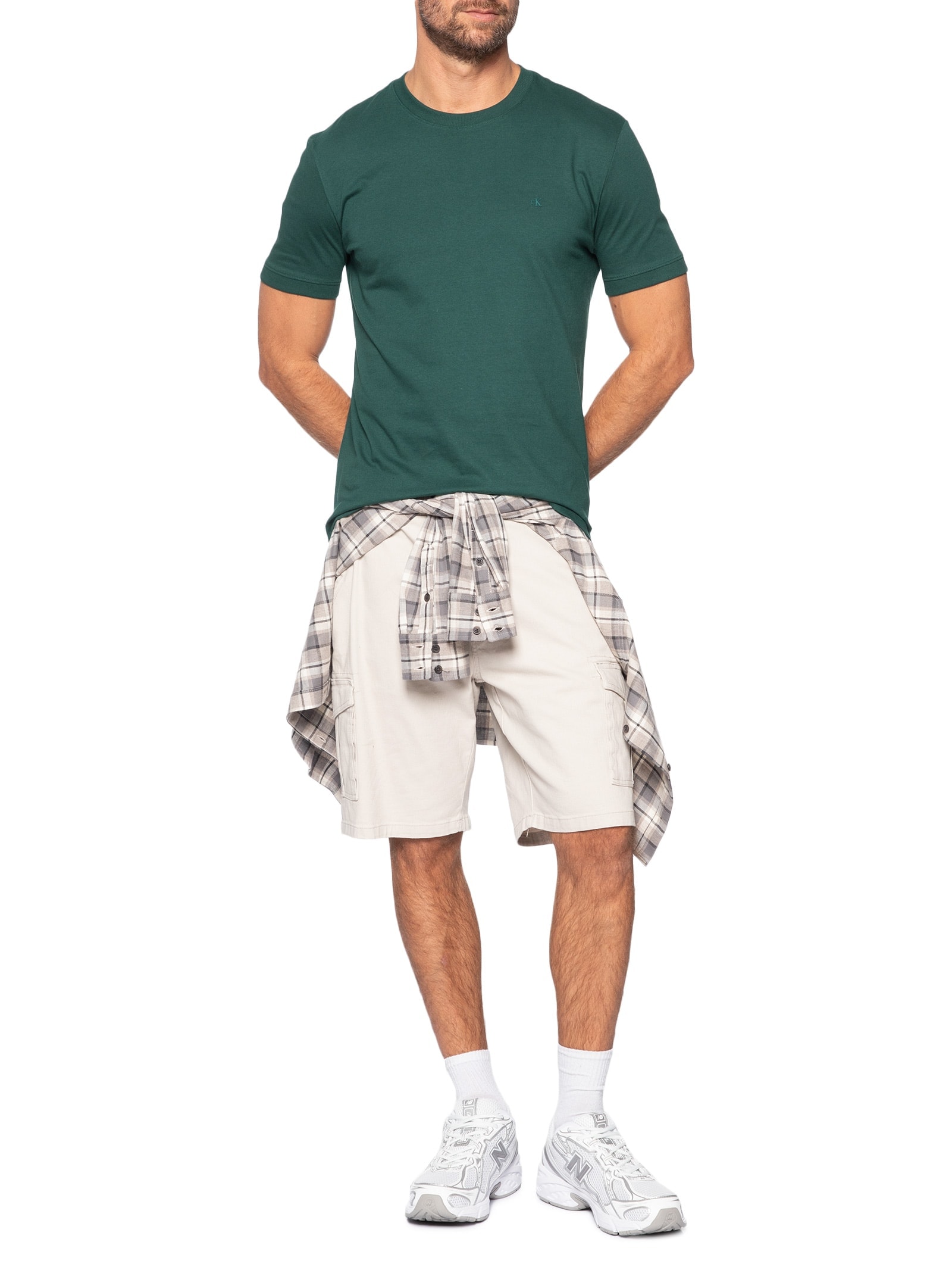 Camiseta Masculina Malhão Com Punhos Verde Calvin Klein Jeans