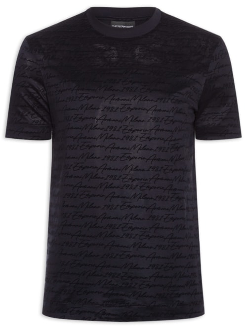 Camiseta Masculina Manga Curta Assinatura – Azul