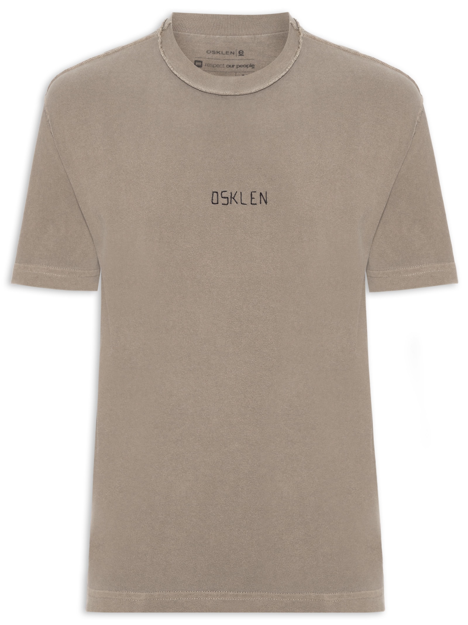Camiseta Masculina Manga Curta Avesso Bordado Marrom Osklen
