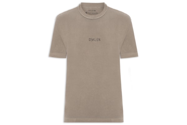 Camiseta Masculina Manga Curta Avesso Bordado - Marrom